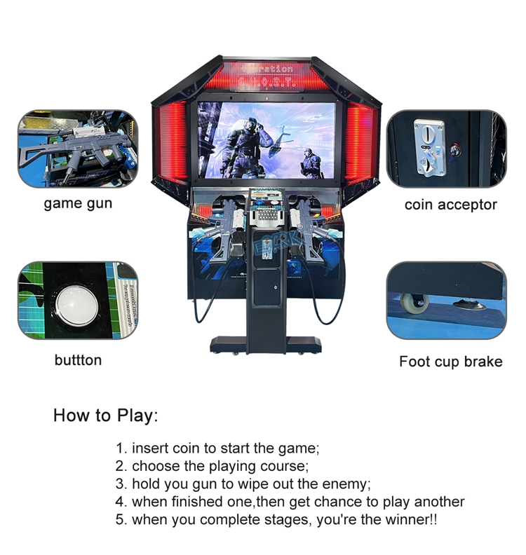 Indoor Amusement Coin Operated Kids Shooting Arcade Game Machine 55 LCD Operation Ghost Shooting Game For Sale manufacture