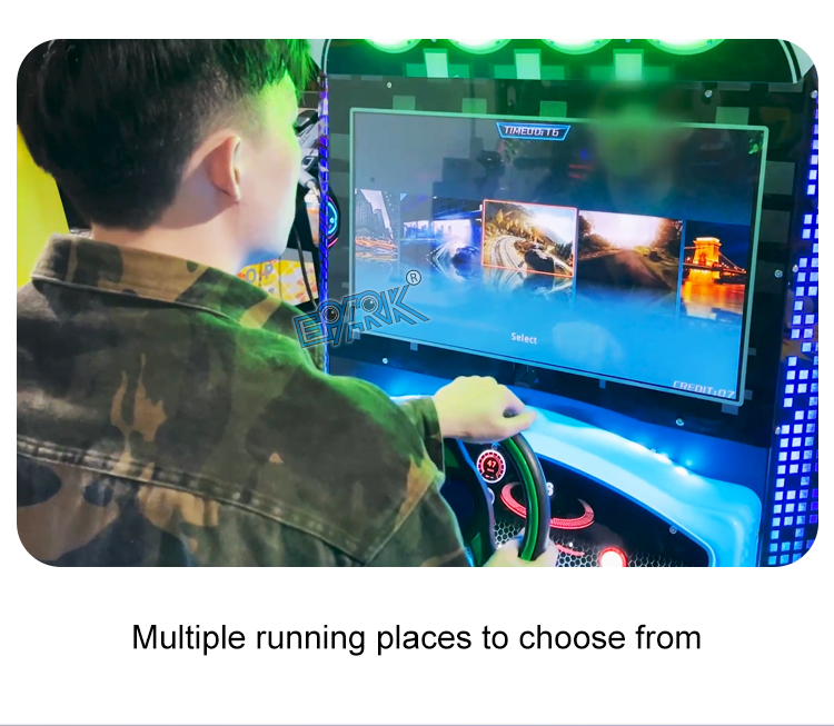 26 Inch Video 3d Coin Operated Speed Racing Car Game Steering Wheel Car Game Machine supplier