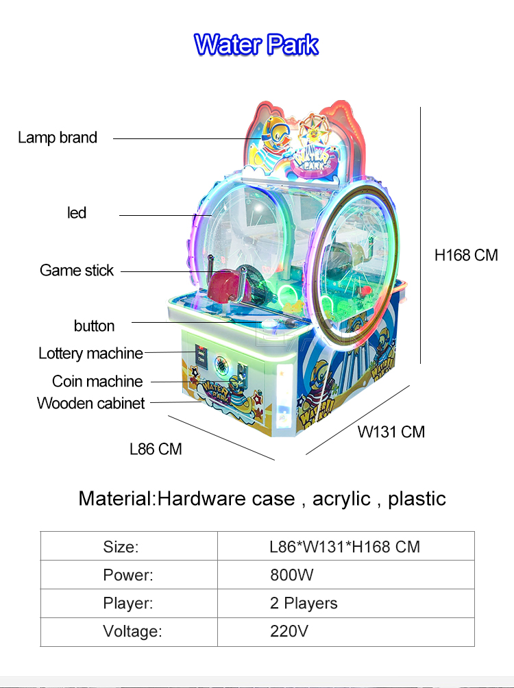 2 Players Water Shooting Game Machine Shoot Ducks Arcade Ticket Game Machine factory