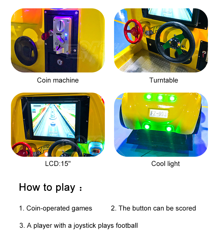 Indoor Amusement Park 2 Player Car Coin Operated Electric Kiddie Fiberglass Ride Yellow Swing Car Game Machine supplier