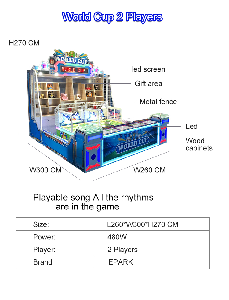 Cheap Factory Price World Is Cup Carnival Booth Game Carnival Booth Game Machine For 2 Players manufacture