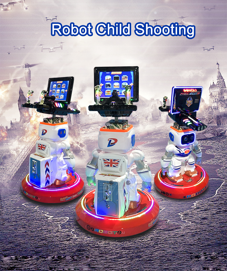 Amusement Park New Coin Operated Arcade Game AR Robot Kids Shooting Gun Game Machine manufacture