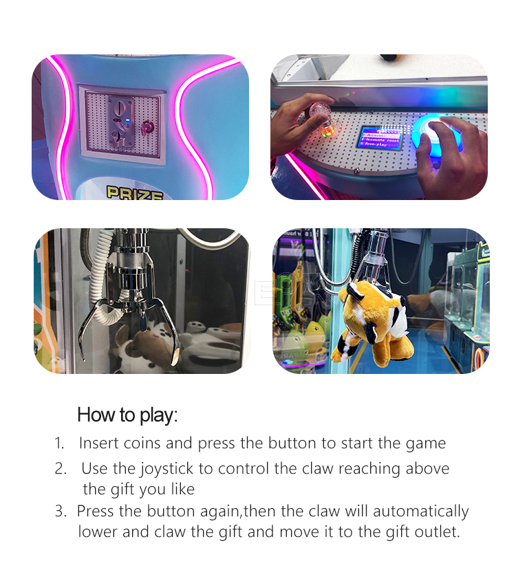 Coin Operated Arcade Toy Vending Machine Toy Grabber Machine Crane Claw Machine supplier
