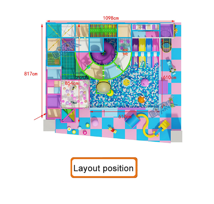 Small Indoor Playground New Model Soft Playground For Kids Softplay Naughty Castle factory