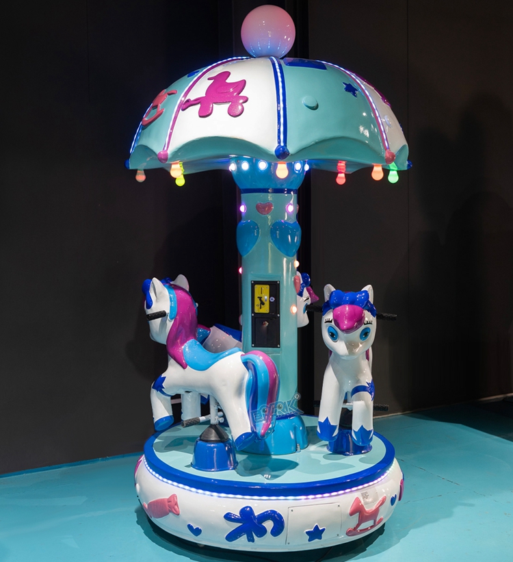 Factory Price Coin Operated Mini Electric Carousel For Amusement Park sale 3 Seats Small Carousel manufacture