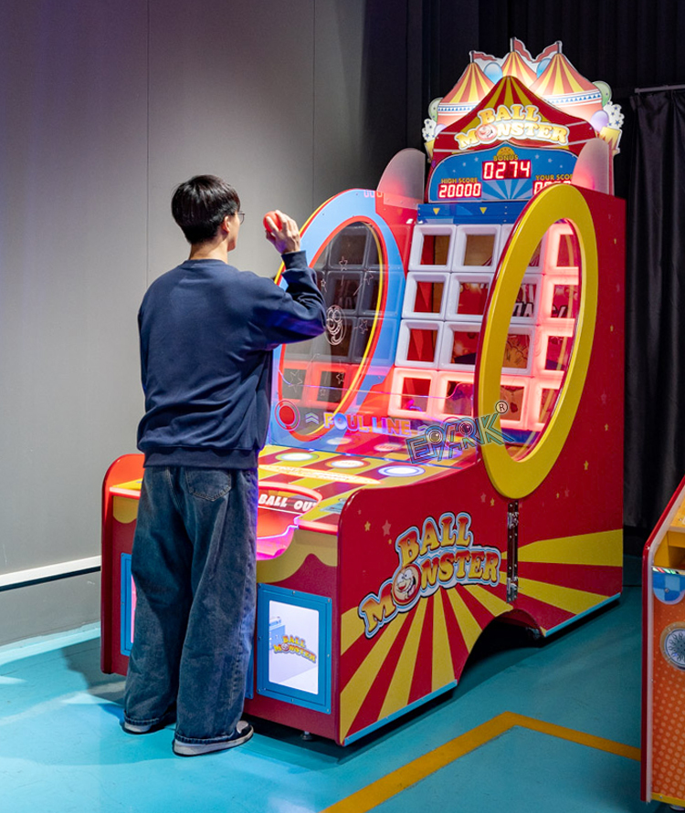 Hot Sales Indoor Arcade Coin Operated Throw Ball Machine Ticket Redemption Lottery Machine factory
