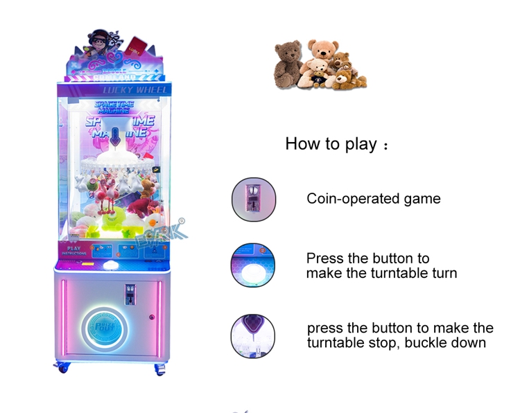 Coin Operated Gift Games Machine Lucky Wheel Clip Sticker Card Skill Claw Machine details