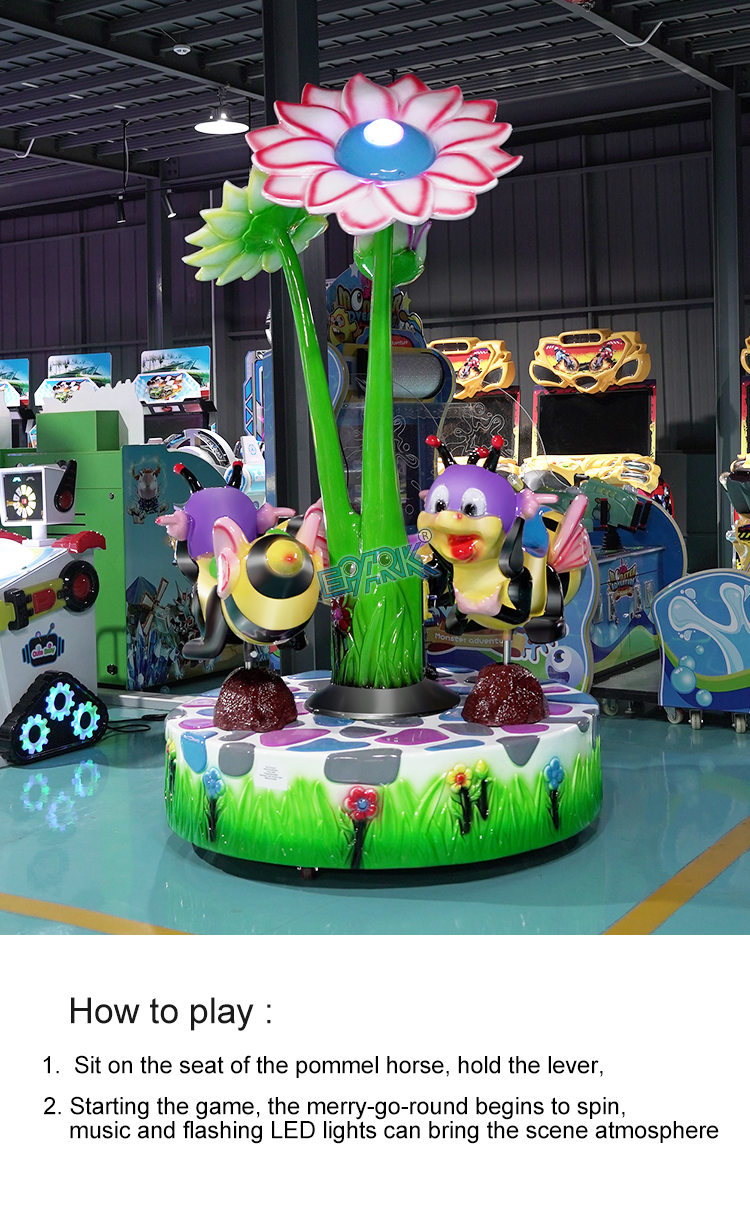 Hot Sale Coin Operated 3 Players Kids Carousel Ride For Amusement Park details