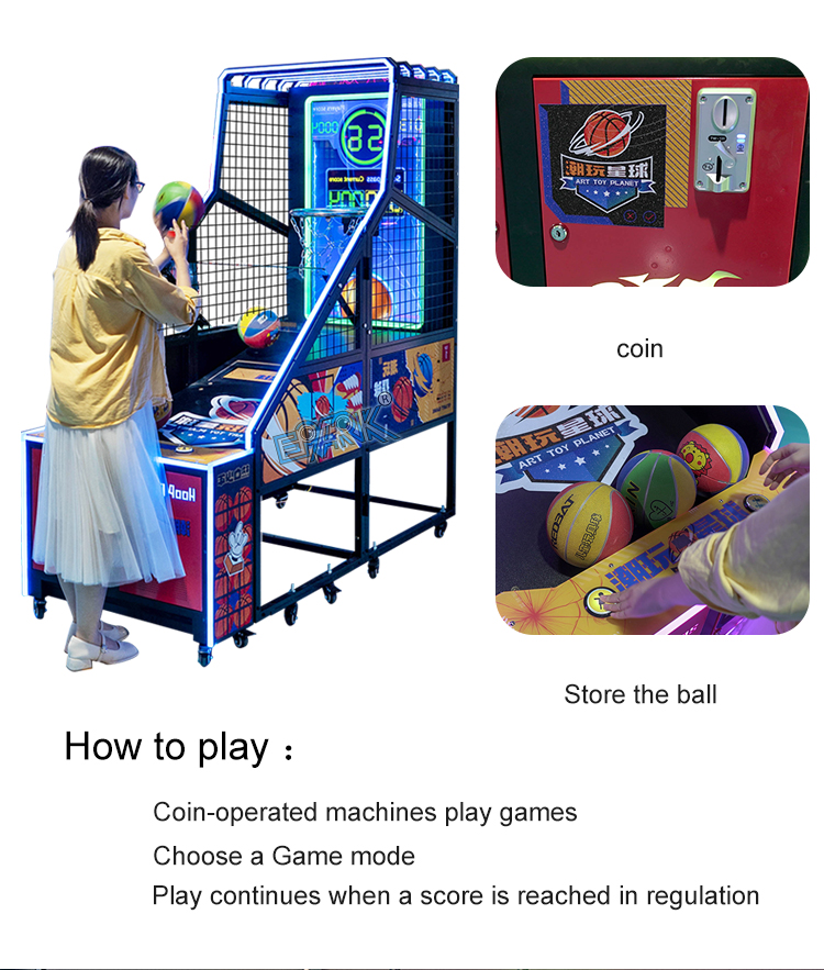 Coin Operated Arcade Crazy Hoop Lcd Screen Shooting Basketball Game Led Kid Indoor Children Basketball Shooting Game Machine factory