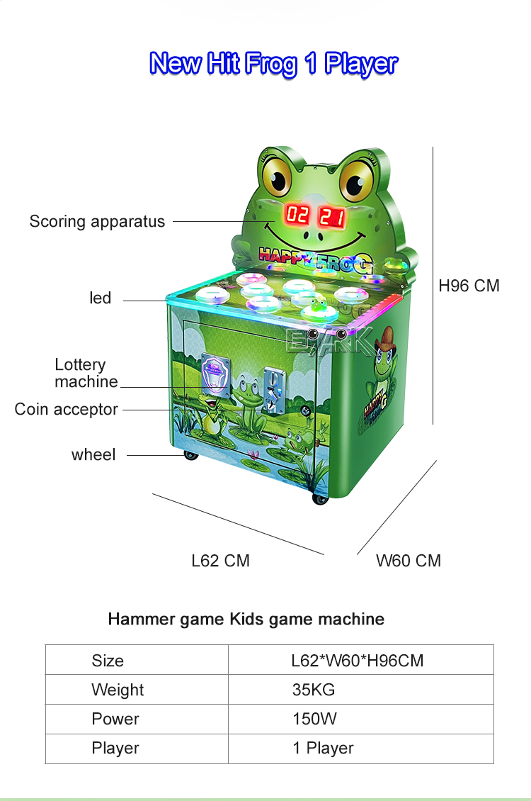 Kids Game Machine Arcade Machine Coin Operated Children'S Game Console Hammer The Frog details