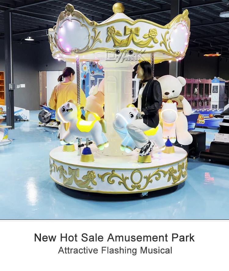 China Manufacturer 6 Seats Carousel Fairground Attractions Theme Park Ride Kids Mini Electric Merry Go details