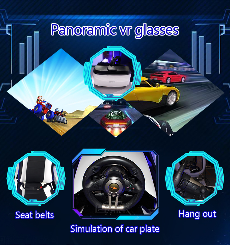 VR Amusement Park Single Player Motion VR Racing Car Simulator 9D VR Racing Game Machine supplier