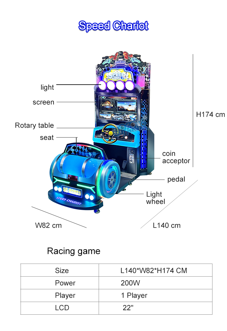 26 Inch Video 3d Coin Operated Speed Racing Car Game Steering Wheel Car Game Machine supplier