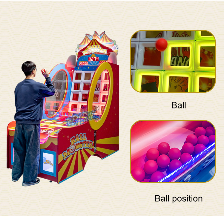 Hot Sales Indoor Arcade Coin Operated Throw Ball Machine Ticket Redemption Lottery Machine factory