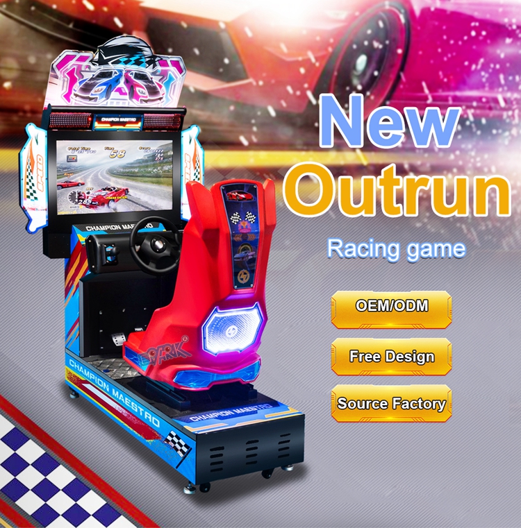 Wholesale 32 Inch Outrun Coin Operated Car Race Arcade Games Machine Indoor Motion Sim Speed Racing Car Simulator factory