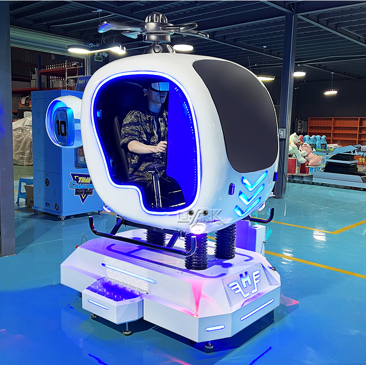 Amusement VR Helicopter Ride Single Player VR Flight Plane Simulator 9D VR Experience Game Machine factory