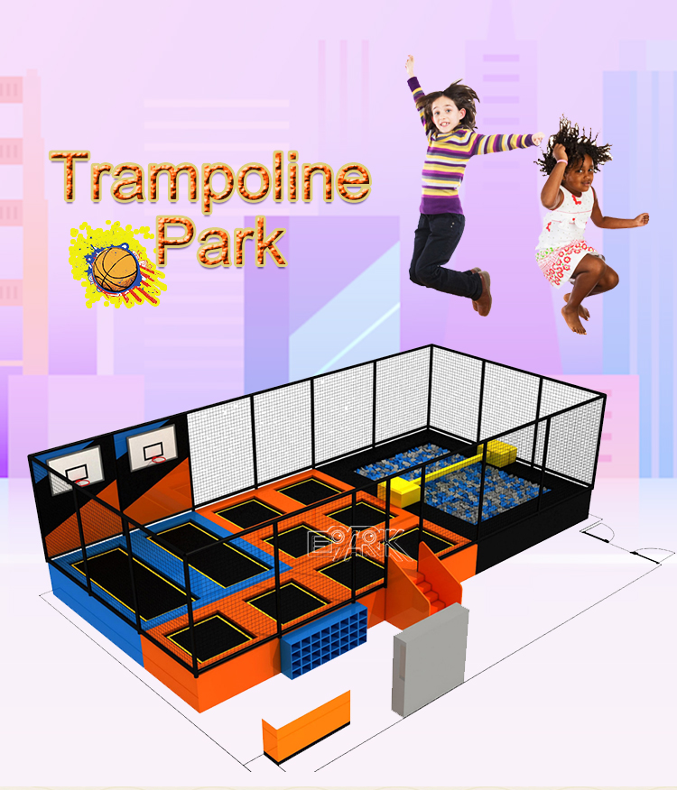 Commercial New Soft Indoor Trampoline Kids Amusement Jumping Trampoline Park Equipment For Children factory