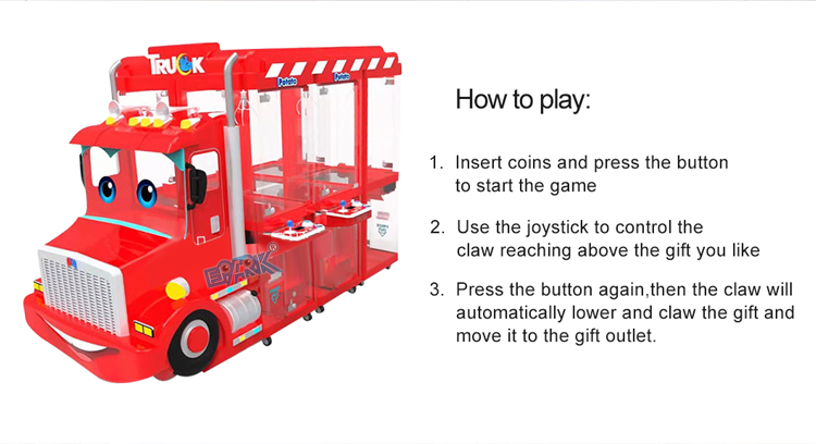 Coin-Operated 6 Players 8-10 Cm Stuffed Animal Toys Doll Gift Christmas Truck Crane Claw Game Vending Machine manufacture