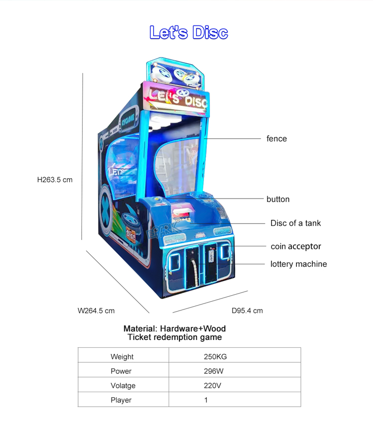 Coin Operated Game Machine Throwing Frisbee Game for Adults and Children for Decompression Arcade Entertainment manufacture
