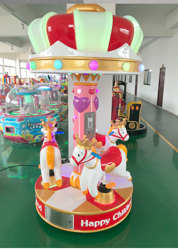 Coin Operated 3person Carousel Rides Amusement Park Kids Ride On Mini Carousel supplier