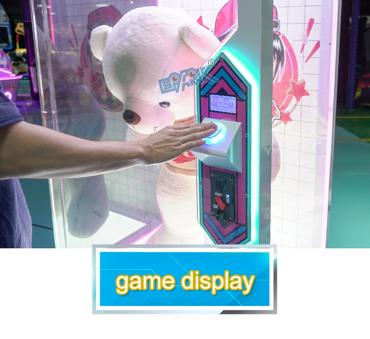 Coin Operated Arcade Pink Date Cut The Rope Game Machine Standing Indoor Push Prize Toy Crane Claw Machine manufacture