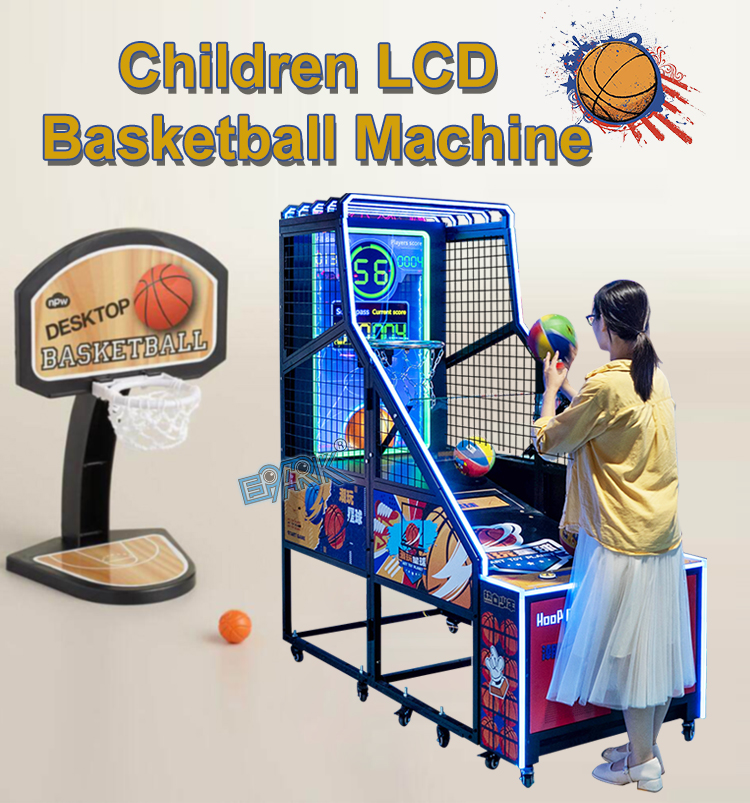 Coin Operated Arcade Crazy Hoop Lcd Screen Shooting Basketball Game Led Kid Indoor Children Basketball Shooting Game Machine details