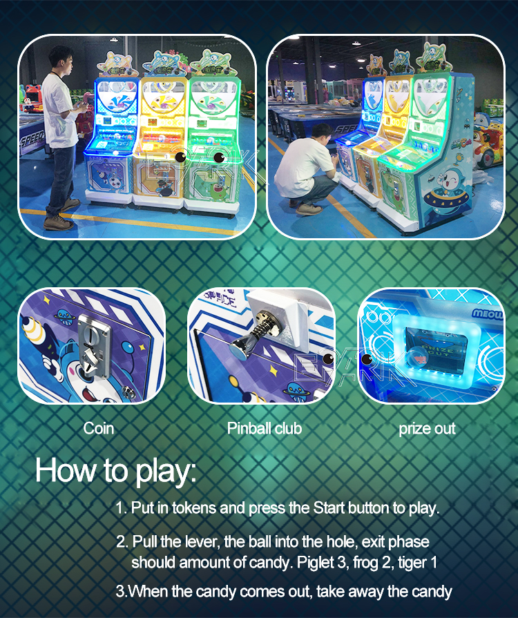 Children Candy Pinball Machine Kids Capsules Toy Vending Machine Coin Operated Arcade Pinball Game Machine factory