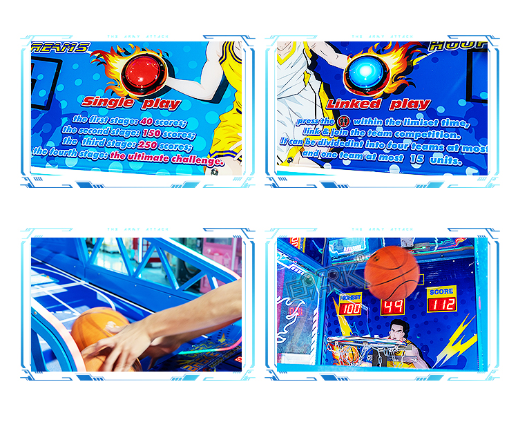 Coin Operated Arcade Crazy Basketball Game Machine Indoor Basketball Shoot Machine supplier