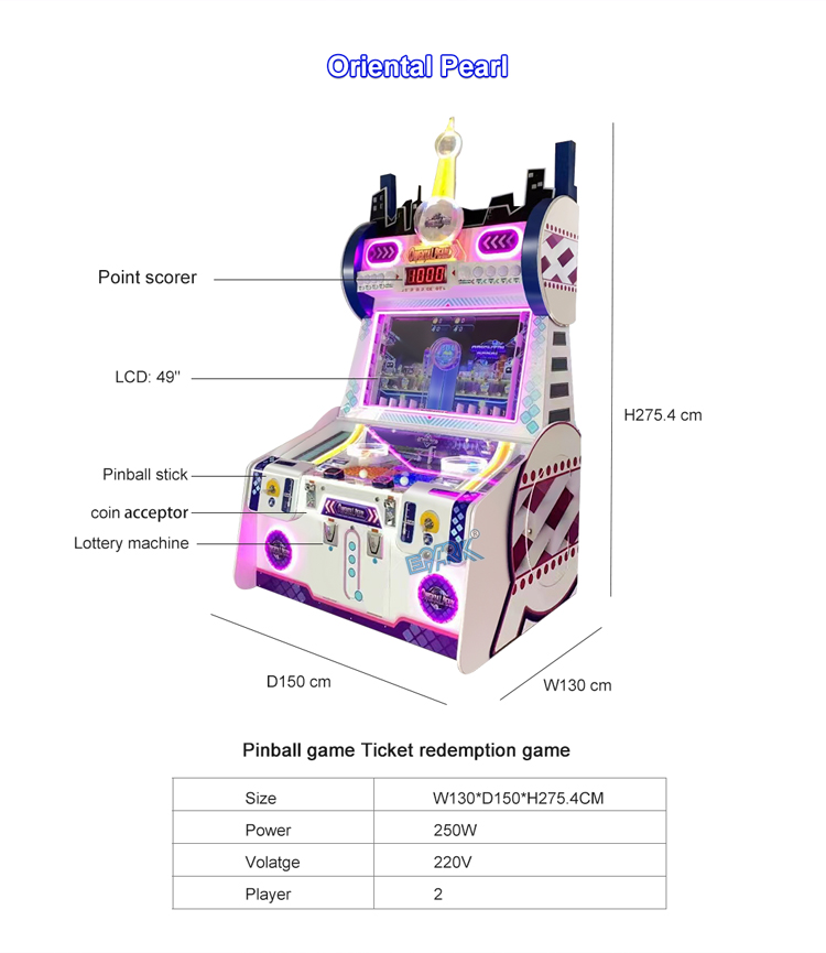 Kid Prize Redemption Machine Coin Operated Game Machine Arcade Coin Pusher For Game Center details