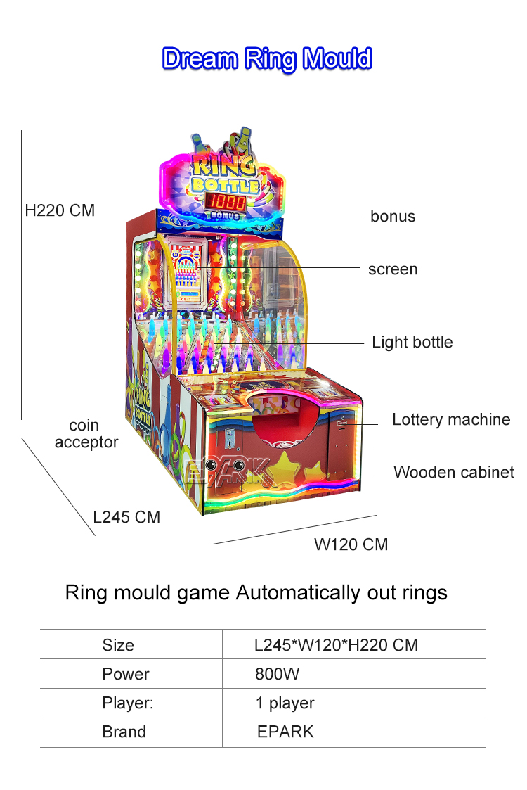 Coin Operated Electric Throwing Rings Bottle Shooting Arcade Games Carnival Machine manufacture