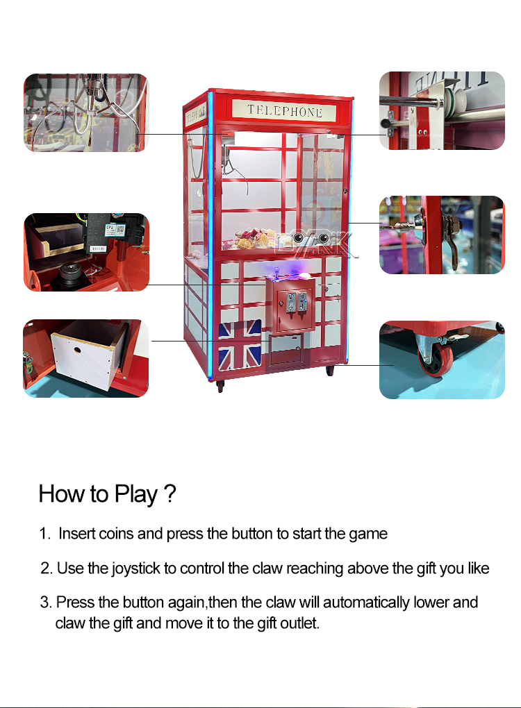 Coin Operated Toy Vending Machine Crane Claw Machine Large Claw Machine factory