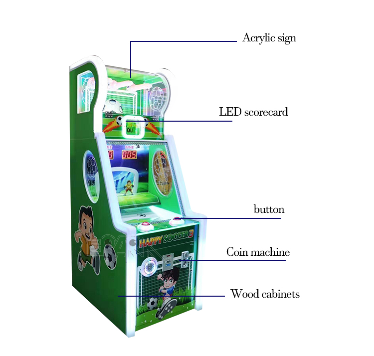 Indoor Amusement Coin Operated Arcade Happy Soccer Lottery Ticket Prize Game Machine supplier