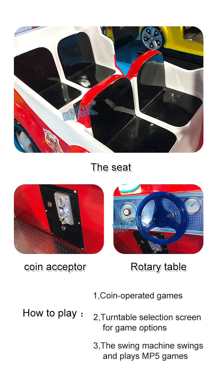 Coin Operated Games Fire Truck Kiddie Rides Swing Game Machine supplier