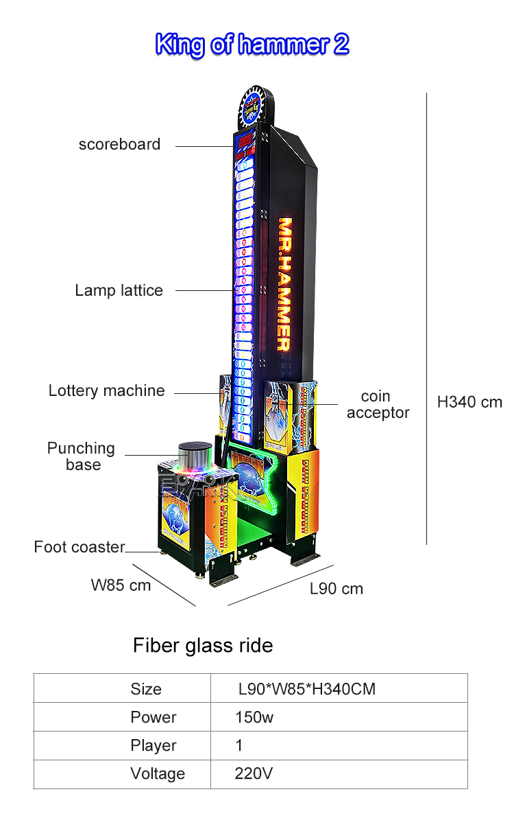 Factory Price Coin Operated Arcade Boxing Game Machine Classic Hitting Hammer Game Machine supplier