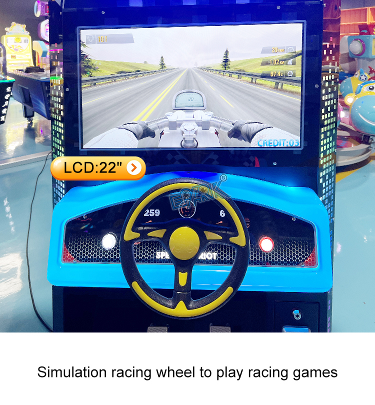 26 Inch Video 3d Coin Operated Speed Racing Car Game Steering Wheel Car Game Machine manufacture
