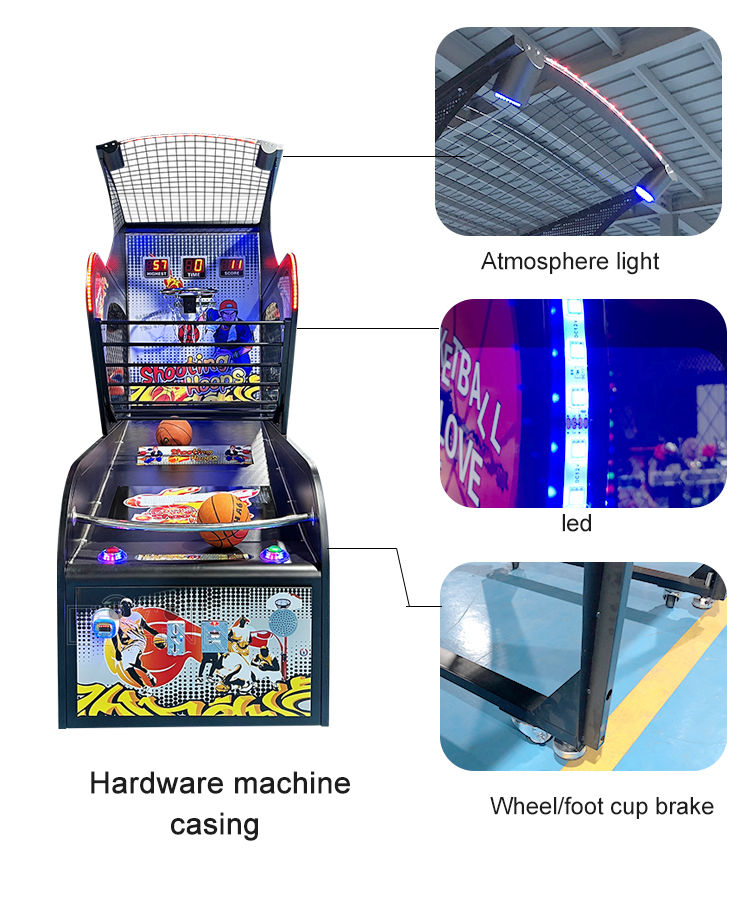 Indoor Electronic Coin Operation Skills Shooting Crazy Basketball Street Basketball Shooting Arcade Game Machine factory