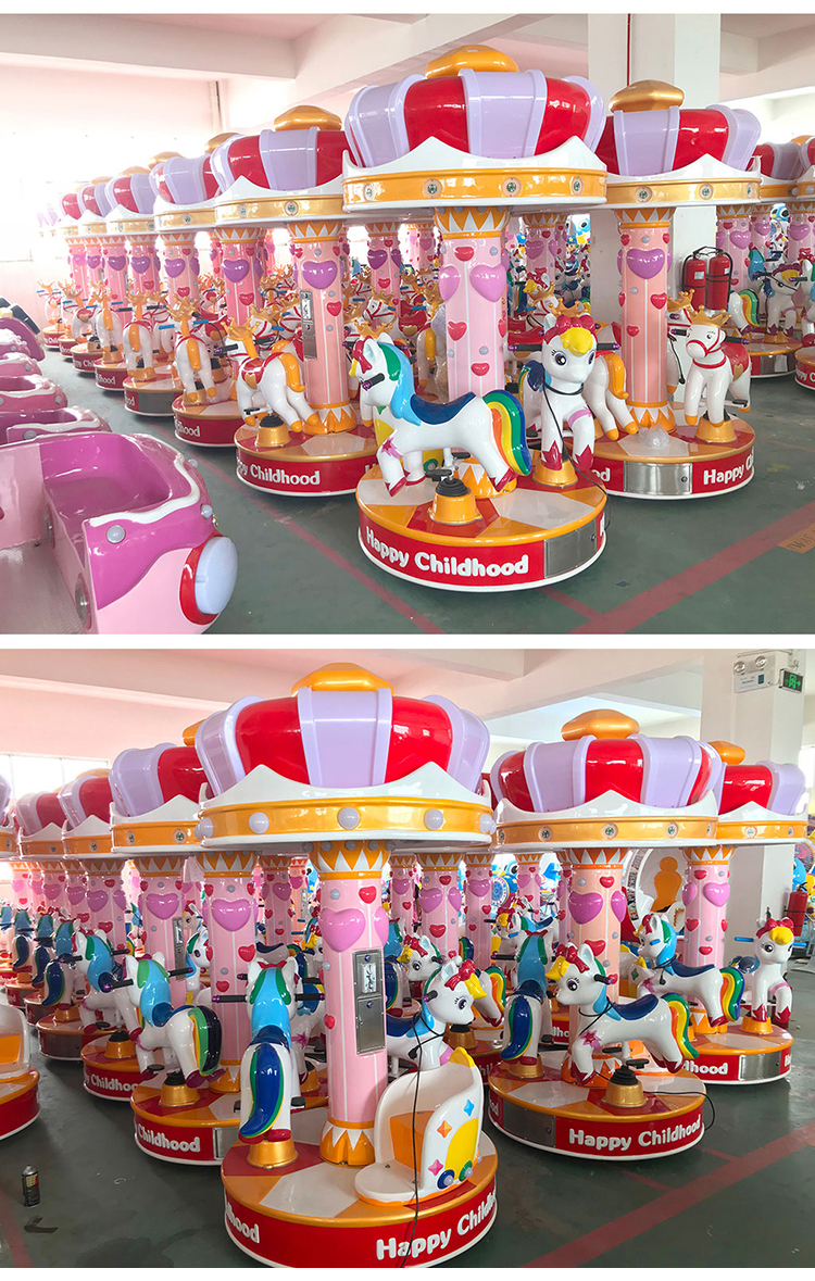 Coin Operated 3person Carousel Rides Amusement Park Kids Ride On Mini Carousel details