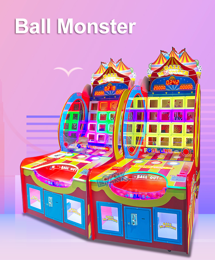 Hot Sales Indoor Arcade Coin Operated Throw Ball Machine Ticket Redemption Lottery Machine factory