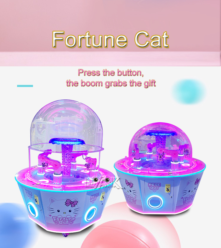 Coin Operated Prize Gift Vending Machine Lucky Cat For 4 Players factory