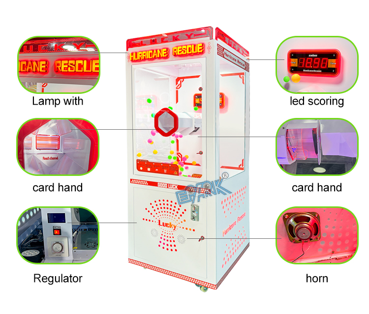 Hurricane Rescue Catch Money Bills Skill Full Game Ticket Redemption Prize Arcade Game Machine details