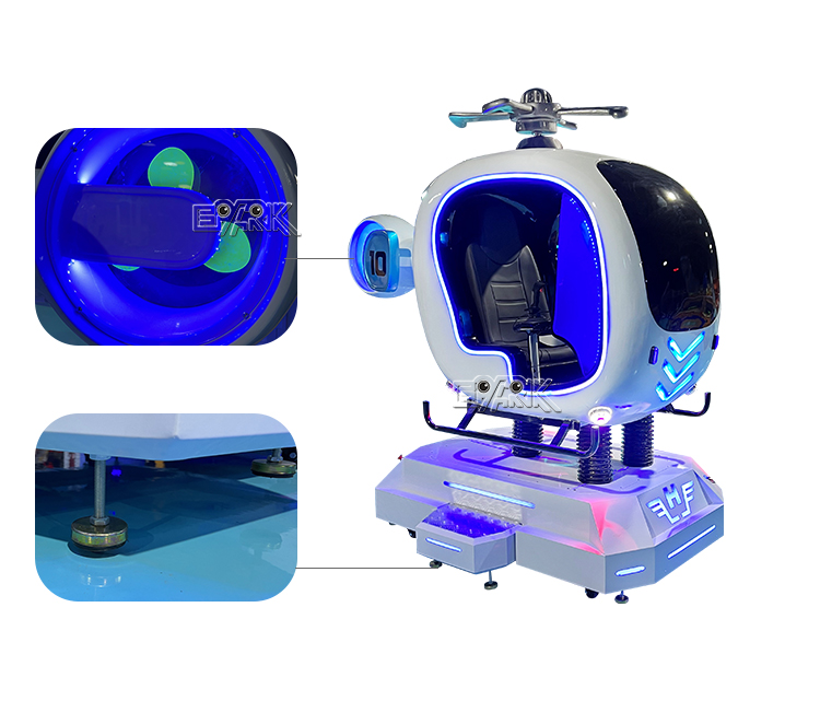 Amusement VR Helicopter Ride Single Player VR Flight Plane Simulator 9D VR Experience Game Machine manufacture