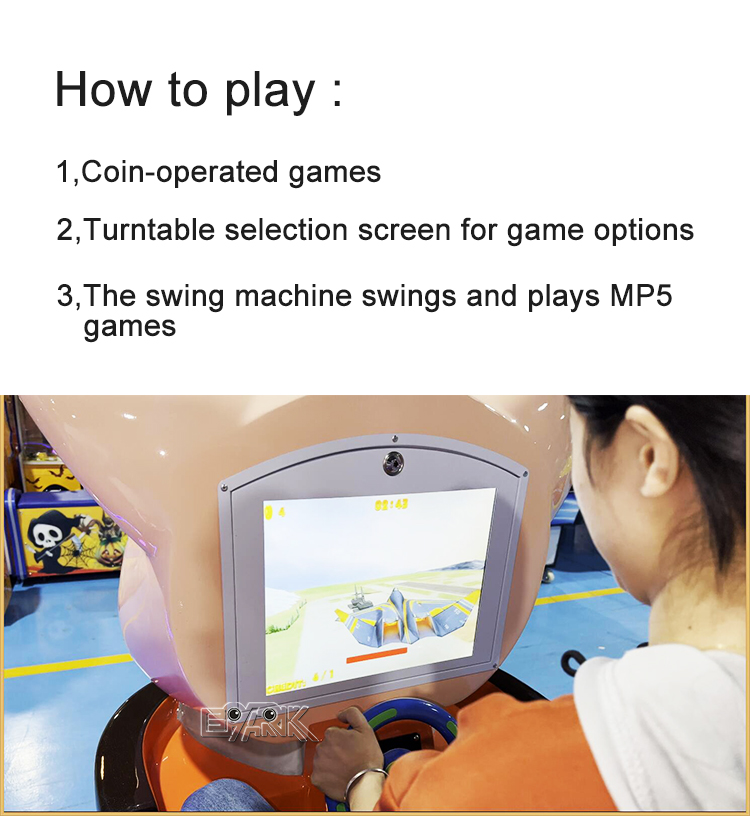 3D Cute Dog Swing Car Machine Video Coin Operated Kiddie Car Coin Operated Kids Game Machine Kiddie Ride supplier