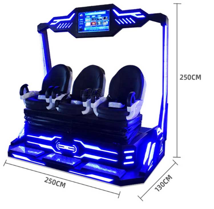 Entertainment Equipment 9d Vr Motion Cinema Chair 3 Seats Electric System 7d Theater 5d Game Machine Amusement Park factory