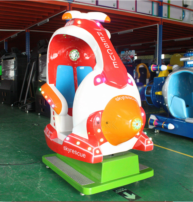 Coin Operated Airplane Kiddie Ride Game Machine Attractive Kids Swing Game Machine factory