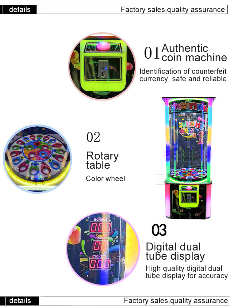 Coin Operated Bouncing Ball Redemption Arcade Lottery Game Machine supplier