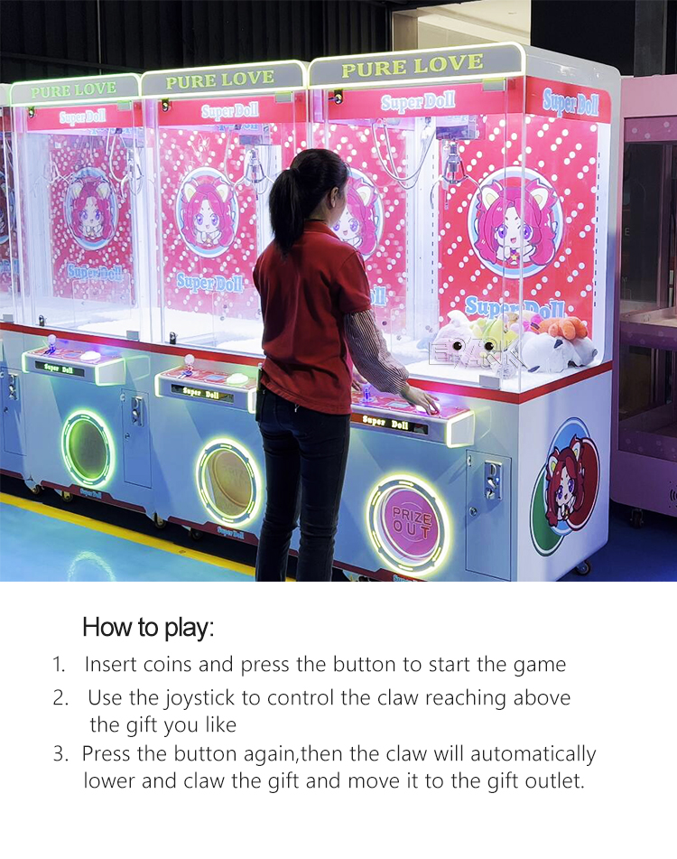 Factory Wholesale Coin Operated Candy Arcade Crane Toy Claw Machine factory