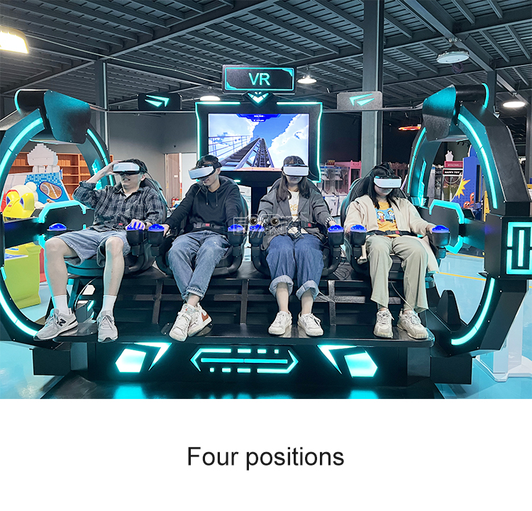 Realistic Virtual Reality 4 Players Black 9D VR Cinema Simulator details