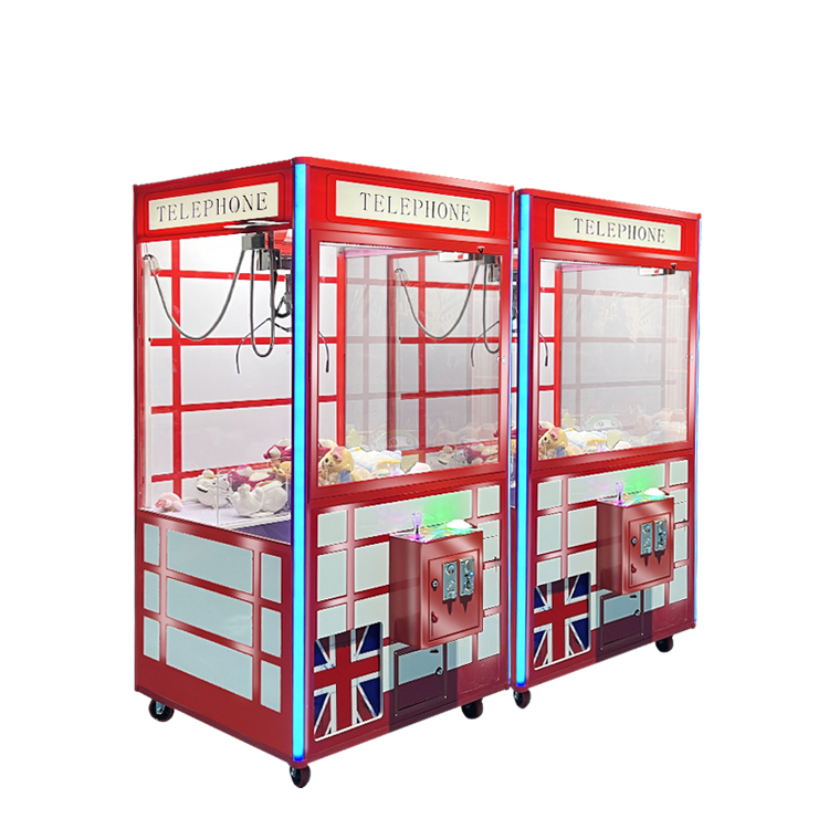 Test your skill and luck at the stuffed toy claw machine.