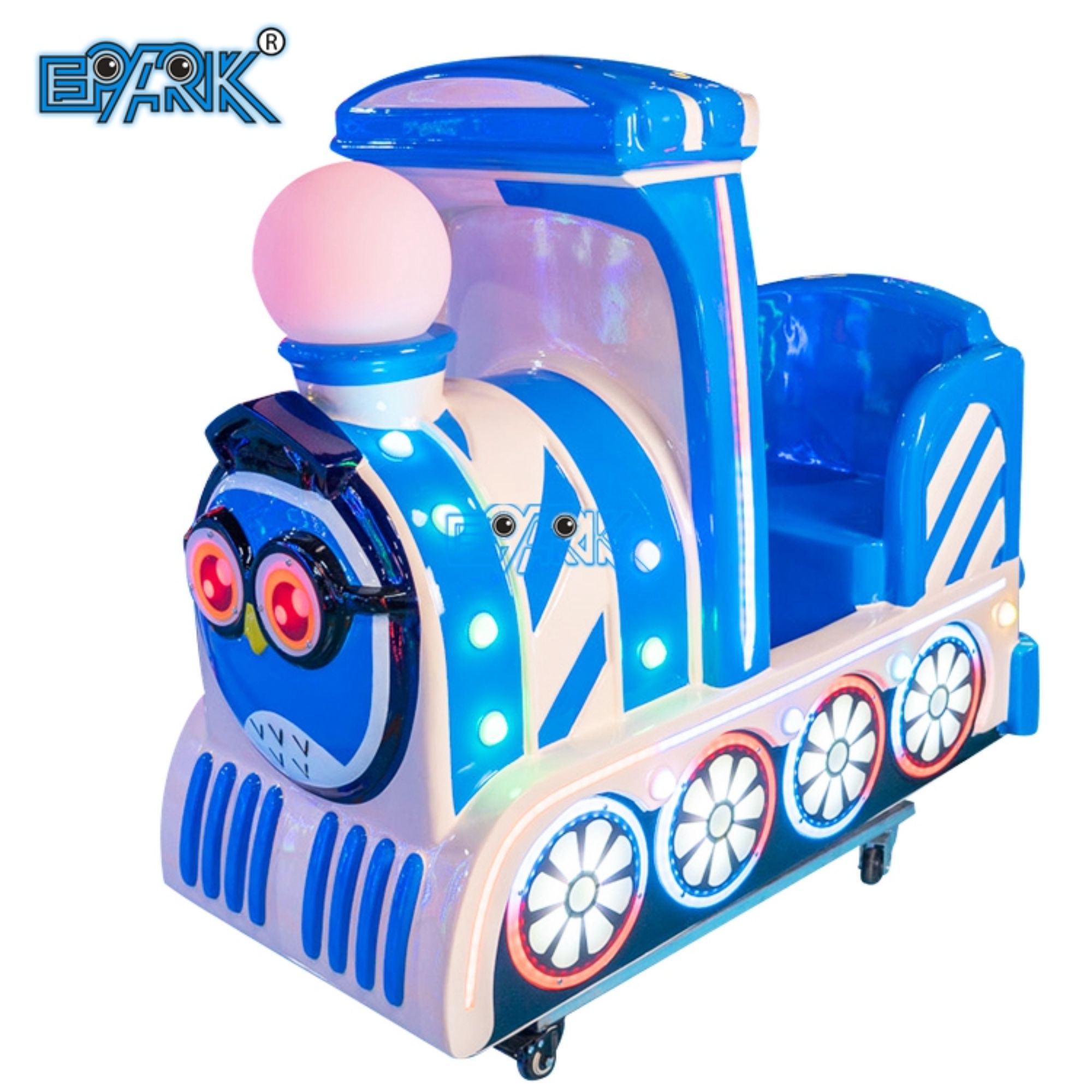 New Kiddie Rides Coin Operated Fiberglass Swing Electric Car Small Train Kiddie Ride Game Machine