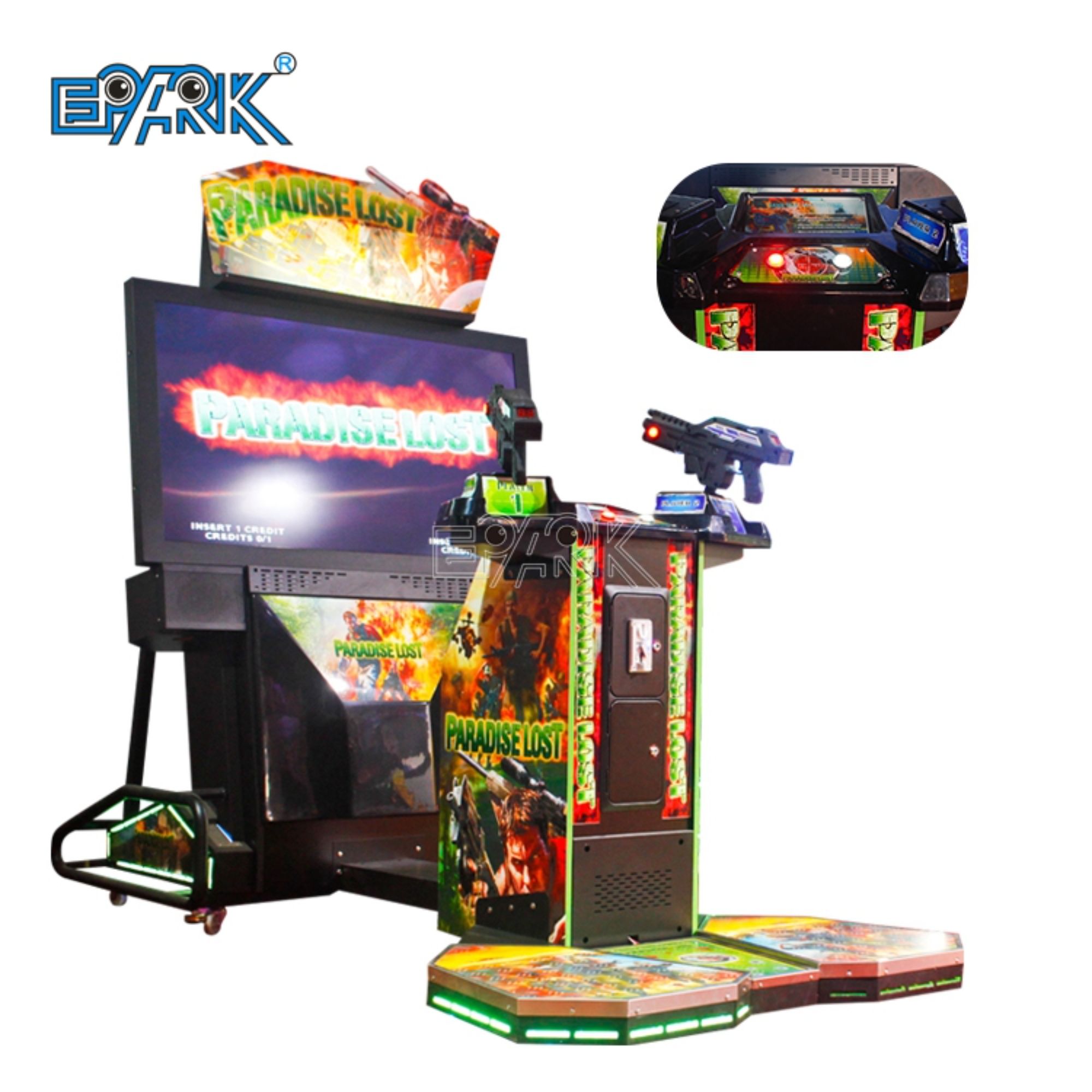 Coin Operated 2 Players 55 Inch Lcd Video Gun Game To Destroy The Alien Shooting Simulation